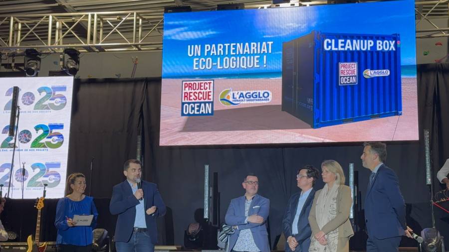 Bessan - La Clean box de Project Rescue Ocean présentée lors des vœux de l' agglo à Bessan - Journal L'AGATHOIS Actualités Bessan