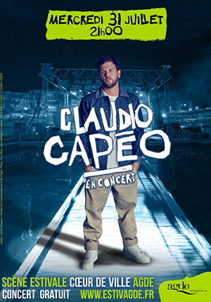 Claudio Capéo sur la scène flottante d'Agde